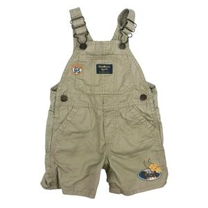 Oshkosh Race Car Shortall Vestbak Overalls Size 12 Months Retro 2010